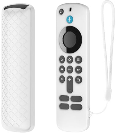 FTRONGRT Hülle Kompatibel mit 2025 Amazon Fire TV Stick 4K / Amazon Fire TV Stick HD (Neuestes Modell), Flexibles Silikon, Anti-Drop und Anti-Kollision, Fernbedienung Schutzhülle.Weiß