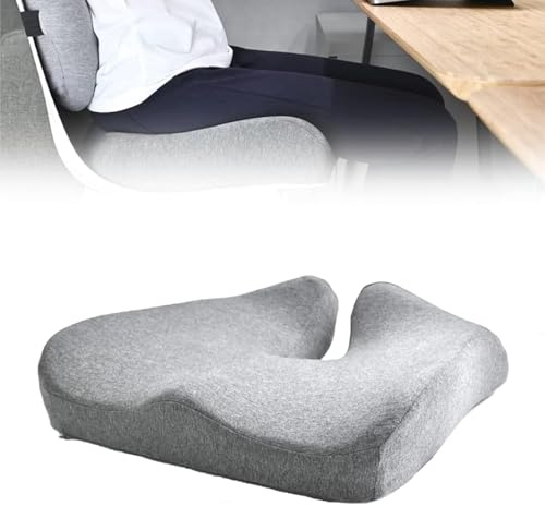 Nordic Comforts Seat & Lumbar Cushion, Nordic Comforts Orthopedic Seat Cushion, Ergonomic Memory Foam Seat Cushion - Relieves Tailbone & Lower Back Pain, Works on Any Chair