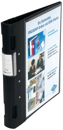Wedo 5815001 Ordner Ergogrip Präsentationsordner (A4, 4-Ringmechanik, Kunststoff, 31,3 x 3,8 x 28,0 cm) schwarz