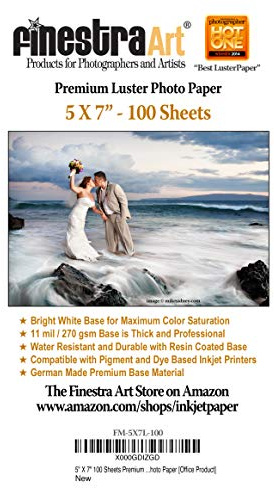 5 X 7 Premium Luster Inkjet Photo Paper - 100 Sheets