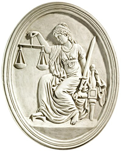 Design Toscano Lady Justice Wandskulptur vom Old Bailey Courthouse