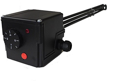 Heizpatrone 1,5 kW 230V | Heizstab für Pufferspeicher & Warmwasserspeicher | Eintauchtiefe 350 mm | 1½ Gewinde | Thermostat & STB