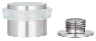 EVI Herrajes | Tope de Puerta |Ø24x20 mm | Base Roscada | Acero Inoxidable - Goma Blanca | Acabado Mate | Incluye Tornillo + Taco de Sujeción | Mod. I-199/24BCBAM