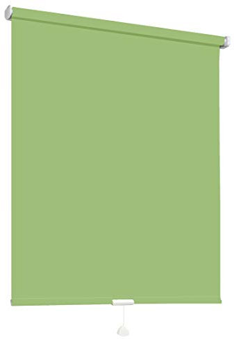 Springrollo Mittelzugrollo Schnapprollo Fenster Rollo Vorhang 16 Farben Breite 62-242 cm Höhe 160 und 230 cm blickdicht lichtdurchlässig Sonnenschutz Sichtschutz Blendschutz (112 x 160 cm Grün)