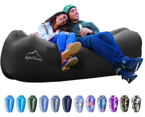 AlphaBeing Inflatable Lounger Beach Chair Accessories, Air Sofa Hammock Inflatable Couch for Camping Backyard Lakeside with Compression Sacks, Ideal Outdoor Gifts for Adults