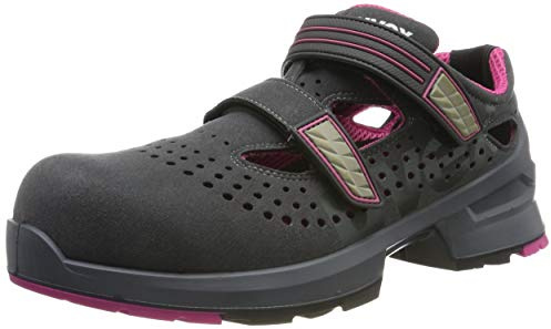 Uvex 1 arbetssandaler – säkerhetssandaler S1 SRC ESD – grå-rosa, Grå rosa, 38 EU