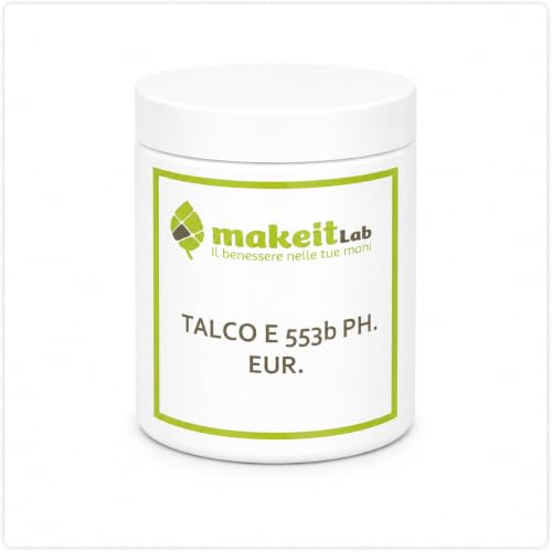 Makeit Lab - Talco E553b PH. EUR. - 500 g | Additivo E553b, Polvere Bianca Micronizzata, Idoneo a Uso Alimentare e Cosmetico, Esente da OGM - Made in Italy