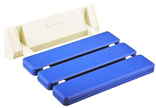 Folding Shower Seat Bathroom Drop-leaf Wall Stool (Blue)