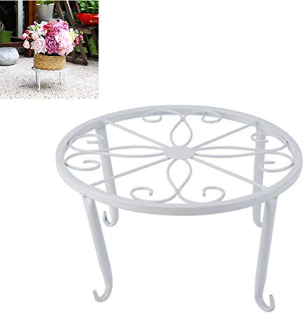 Calayu Tabouret de Fleurs en Métal - Support Rond pour Plantes en Fer - Décoration d'Intérieur et d'Extérieur pour Jardin