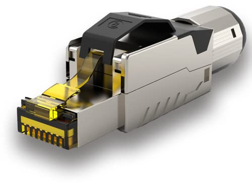 Redstar24 Conector RJ45 Cat 8 Conectores sin Herramientas Blindado Enchufe Macho hasta 10 Gigabit, para Cable de Red Ethernet Cat8.1 Cat8 Cat 7 Cat6a Cat6 8 polos Enchufe