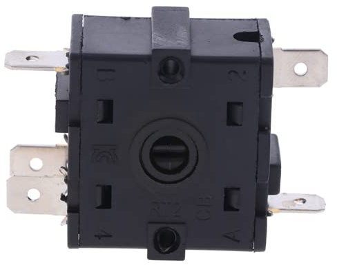 Selettore interruttore rotante per riscaldatore elettrico, AC 250V 16A 3Pin 5Pin Regolatore di temperatura Riscaldatore elettrico Interruttore a fascia Parti del riscaldatore (5 Pin)