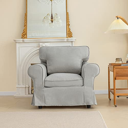 Maßgefertigter Sofabezug für EKTORP Stuhl-Sofa – Verbundstoffbezug, kompatibel mit IKEA EKTORP Sessel (3 Stück, Hellgrau)