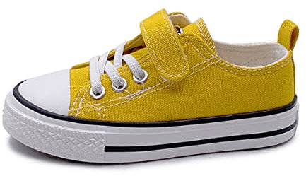 DEBAIJIA Niños Zapatos De Lona Sneakers Clásico Zapatillas de Deportivos Running Zapatos Atléticos Calzado De Deporte Casuales23-A-Amarillo