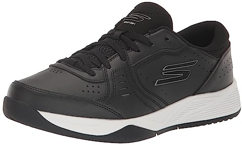 Skechers Homme Viper Court Smash Pickleball Basket, Noir/Blanc, 42 EU