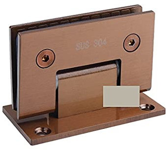 Charnière De Porte En Verre Sans Cadre En Acier Inoxydable 2 Pcs, 90 Degrés Salle De Bains Pliante Pliante Clip Hinges (Color : Rose Gold)