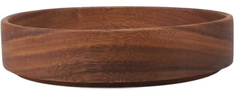 Bol à Salade en Bois, Bol de Service pour Collations aux Fruits, Polyvalent, élégant et Durable, Plat de Service pour Salades, Fruits, Pâtes, Céréales (Ronde Grande Taille)