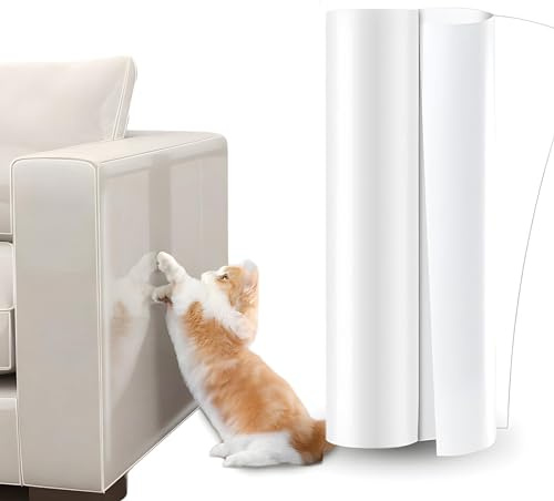 JAJOJSJO Protezione Divano Graffi Gatto 20 * 300 CM Proteggi Divano Gatti Graffi, PVC Trasparente Protettiva Pellicola Antigraffio Gatto, Autoadesivo Protezioni per Divano Porta Parete Mobili