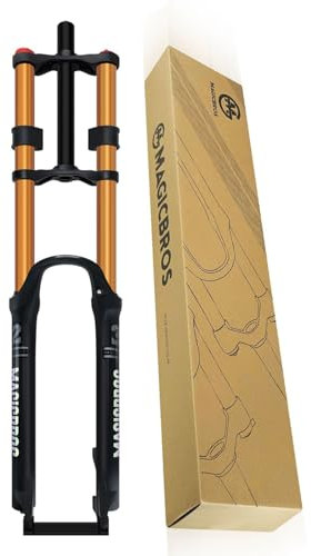 26/27,5/29'' Mountainbike Downhill Federgabel Doppel Krone Luftgabel Reise 160mm 1-1/8'' Gerade Rohr Manuelle Lockout Schnellspanner 9x100mm (Gold, 29in)