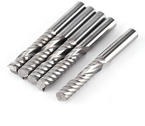 Respicefinem 5 Stück Wolframkarbid Schaftfräser 6 Mm Einzelflute Spirale Ideal Für Cnc Fräsen Und Metallbearbeitung 7 0 X 7 0 X 2 0 Cm