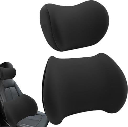 Autositz-Rückenstütze, Lordosenstütze für Auto, Auto-Lenden- und Nackenstützkissen-Set, Ergonomisches Schaumstoff-Stuhl-Rückenstützkissen, Auto-Lendenwirbelstütze für den Fahrersitz, Nackenkissen