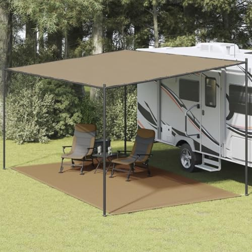 Xichuzi Zeltteppich, Vorzeltteppich, Camping Plane, Teppich Für Camping Vorzelt, Bodenplane Zeltunterlage, Camping Teppich Outdoor, 300x500 cm Taupe