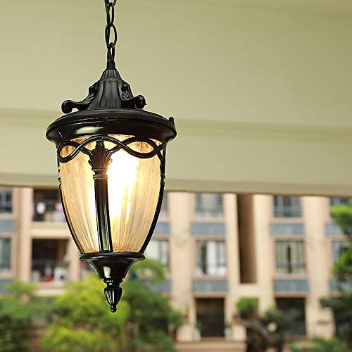 Lustre vintage industriel en fer E27 noir rétro IP44 avec éclairage étanche à la pluie pour pavillon, villa, loft, lustre de style industriel extérieur