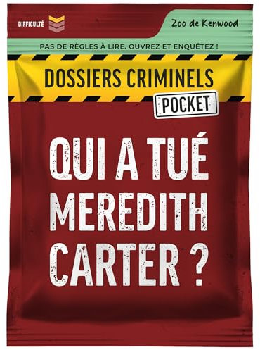 Dossiers Criminels Pocket - Qui a tué Meredith Carter ? Meurtre dans un Zoo au Canada - Jeu d'enquête en cartes - Jeu de voyage et de poche - Cadeau famille et amis - 1-6 Joueurs - 45 min