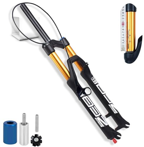 LYYCX Mountain Bike Gabel 26/27,5/29 Zoll 140mm Federweg Fahrrad Vorder Gabel 34mm Innenrohr Luftfederung für AM XC MTB Downhill Cycling(Straight Remote,29)