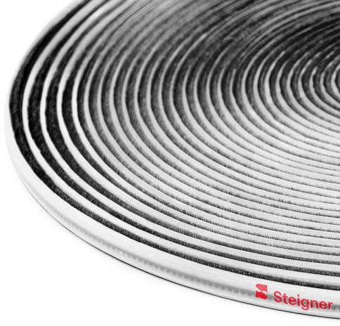 STEIGNER Bürstendichtung Schiebetür Kleiderschrank 4,8x4 mm 25m | Selbstklebende Türdichtung für Garderobe, Schlafzimmer, Ankleidezimmer | Farbe: Schwarz