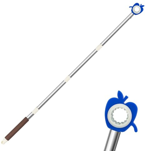 Estensione per lucernario apribile, asta per finestra da tetto, in acciaio inox con gancio per bastone, gancio per finestra per finestre alte difficili da raggiungere (110 cm)