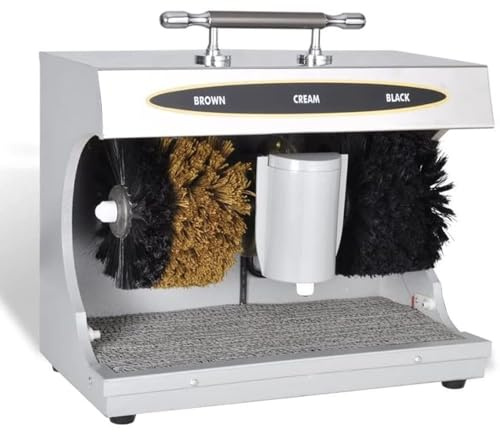 Skoputsare Helautomatisk, Elektrisk Skoputsmaskin Automatisk, Automatisk Sulrengörare Med Dubbel Kombinationsborste Med 2 Borstar, För Enkel Rengöring Och Lågt Buller(Stainless Steel Plate)