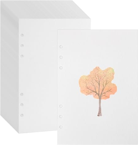 PH PandaHall 60 fogli di carta per acquerello, formato A5, carta da disegno bianca, 6 fori, fogli sfusi per artisti, adulti, studenti, principianti, pittura ad olio, 14 x 21 cm