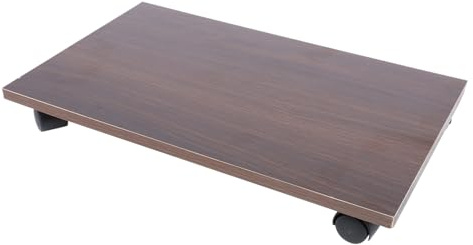 LOLIPPYY Soporte Rodante para CPU de Madera Negra con Ruedas Aplicables, Base Móvil para Torre de Computadora, Estante Estable Multiusos para Oficina y Hogar