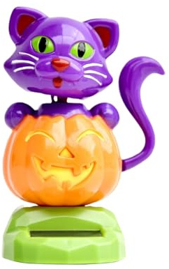Figure Di Oscillazione Solare - Auto Dashboard Dancing Solar Pumpkin Cat Doll, Decorazione Del Cruscotto, Ornamento Automobilistico Divertente, Statua Da Tavolo Da Scrivania, Display Per Ufficio A Cas