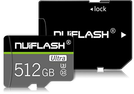 512GB Carte mémoire de Carte TF Card Classe 10 Carte mémoire avec Adaptateur SD pour Le téléphone, la caméra, Le Drone, la Console