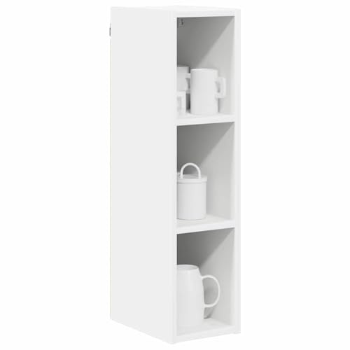 vidaXL Hängeschrank mit Speicher Weiß 20 x 29,5 x 80 cm Holzwerkstoff, Großzügiger Stauraum, Moderne Küchenschränke, robust, rechteckiges Design, clevere Innenorganisation