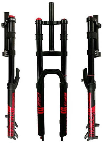 LHHL MTB Forcella Bici 27,5 Shock Aereo AM Forcella Ammortizzata per Bicicletta 29 Blocco Manuale Rebound Adjust Steerer Dritto 1-1/8 QR 9mm 2350g(Rot,27.5in)