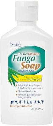 PediFix FungaSoap Tea Tree Cleansing Wash – Antifungal Body Wash & Foot Soap – All-Natural Tea Tree Oil Cleanser for Athlete’s Foot, Ringworm, Jock Itch, Body Odor & Fungus - 6 fl. oz