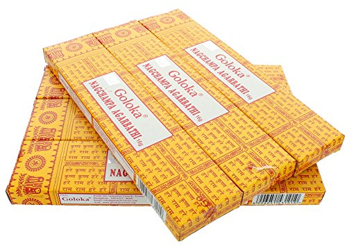 Goloka Räucherstäbchen Nagchampa Agarbathi, Bundle of 6 Packs