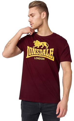 Lonsdale London Logo Hombre Camiseta Rojo XL 100% algodón Regular
