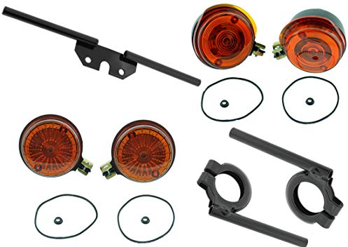 Blinker rund mit HALTER SCHWARZ S50 S51 S70 mit E-Prüfzeichen Set