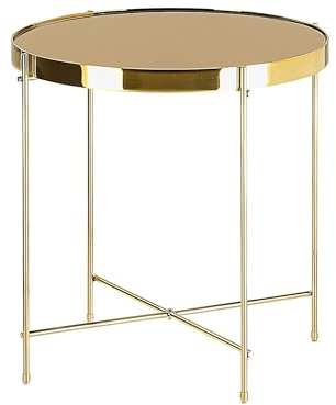 Stilvoller Beistelltisch für das Wohnzimmer im Glamour Stil Glas gold/goldbraun