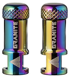 Granite Juicy Nipple Valve Cap with Valve Core Removing Function, Easy to Use Bike Tyre Caps Dust Covers, Durable Alloy Tyre Valve Cap (Oil Slick)