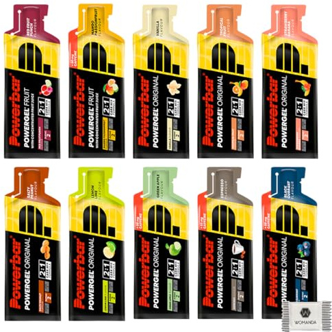 PowerBar PowerGel Original Mixbox - High Carb Energie Gel - Kennenlernpaket (10 x 41g, Gemischt)