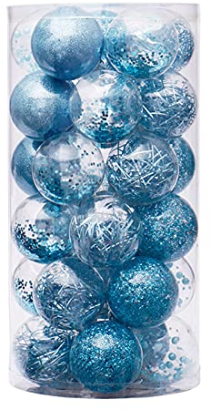 Bodhi2000 Weihnachtskugel-Set, transparent, 30 Stück, Blau
