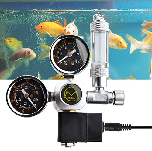 CO2 Druckminderer mit Magnetventil Manometer und Rückschlagventil,Mehrweg Aquarium Magnetventil Blasenzähler W21.8 Interface