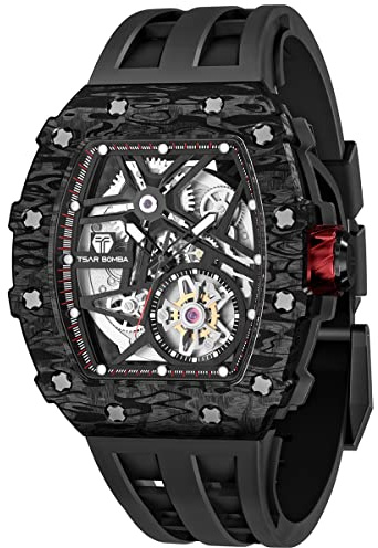 TSAR BOMBA Automatik Uhr Herren Luxus Herren Uhren Armbanduhr für Männer wasserdichte Mode Quadrat Uhren Geschenk für den Menschen