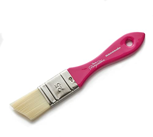 MissPompadour langlebiger Pinsel 25 mm für Wandfarbe, Kreidefarbe, Holzfarbe - feiner Flachpinsel für Möbelfarbe, Holzlasur - Malerpinsel, Borstenpinsel Made in Germany