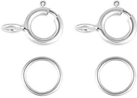 40Stück Silber Schmuckverschluss Federverschlüsse Ringe Kettenverschluss | Armbänder Halskette Verschluss Zubehör Schmuckherstellung Set Klein Karabinerverschluss Offen Biegeringe Schmuckverschluss