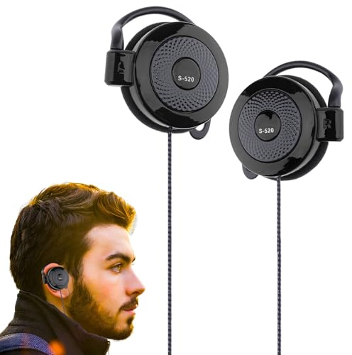 xiaolan Auricolari Tipo Clip cablati | Auricolari Stereo sopra l'orecchio per Telefono | Corsa Esercizio Allenamento Palestra Auricolari per la Maggior Parte dei telefoni cellulari Dispositivo MP4
